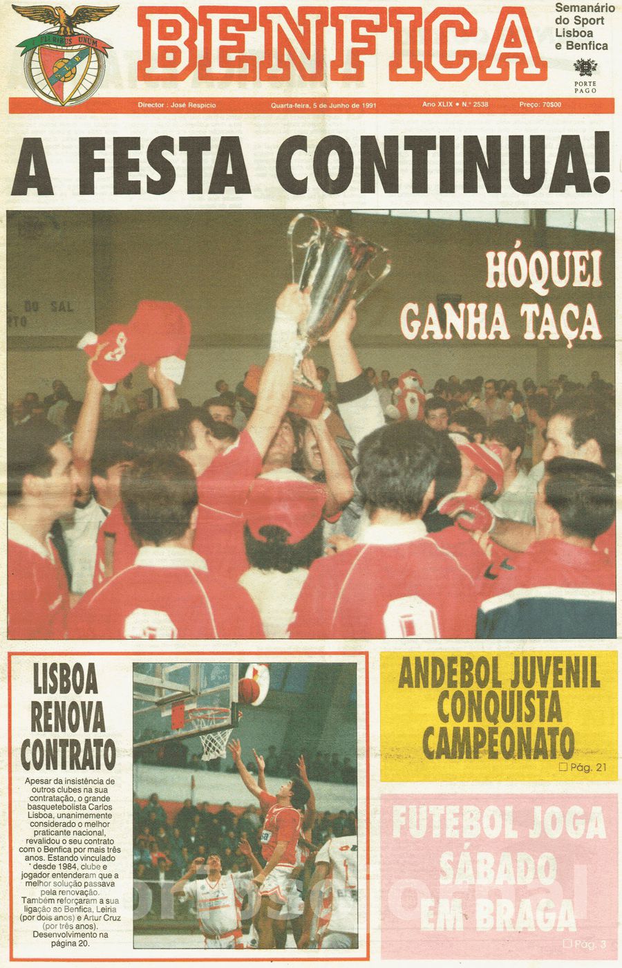 jornal o benfica 2538 1991-06-05